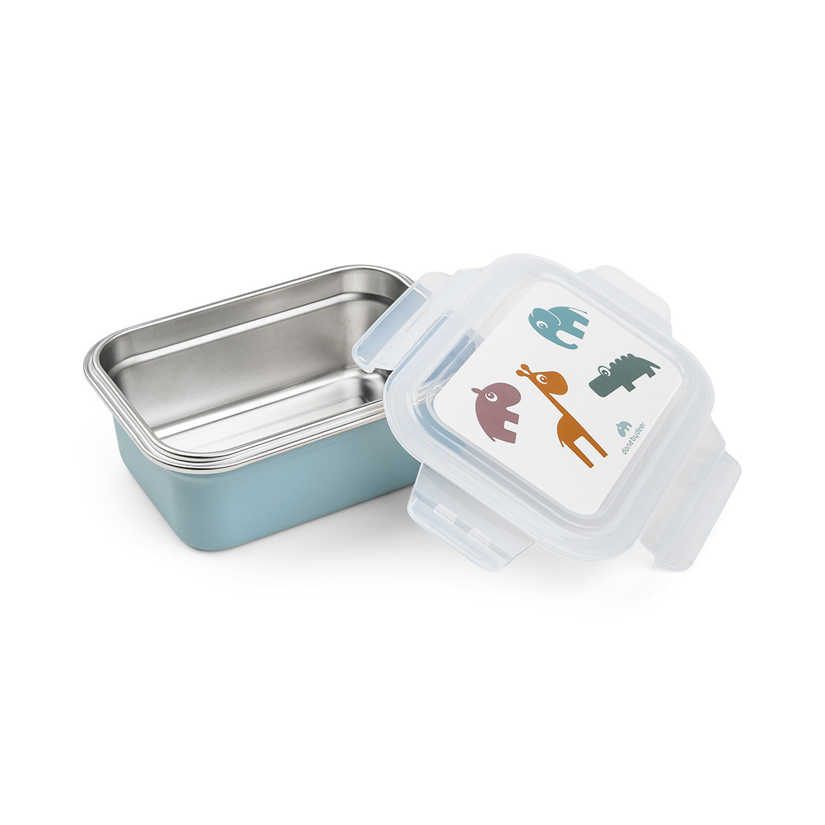 Metal lunch box - Deer friends - Blue