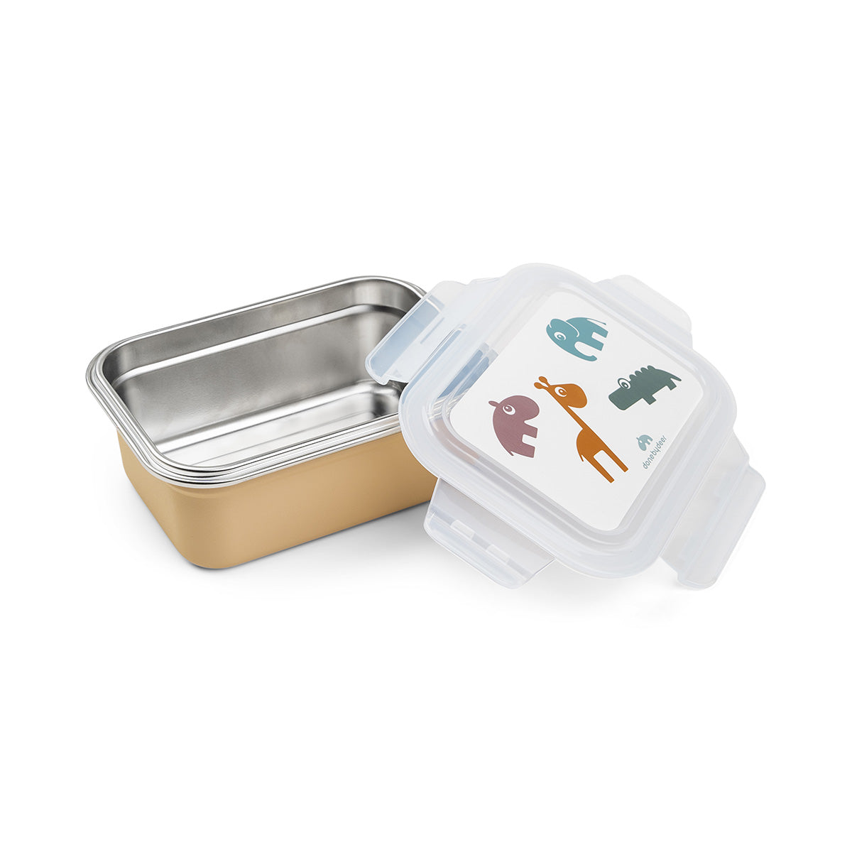 Metal lunch box - Deer friends - Mustard