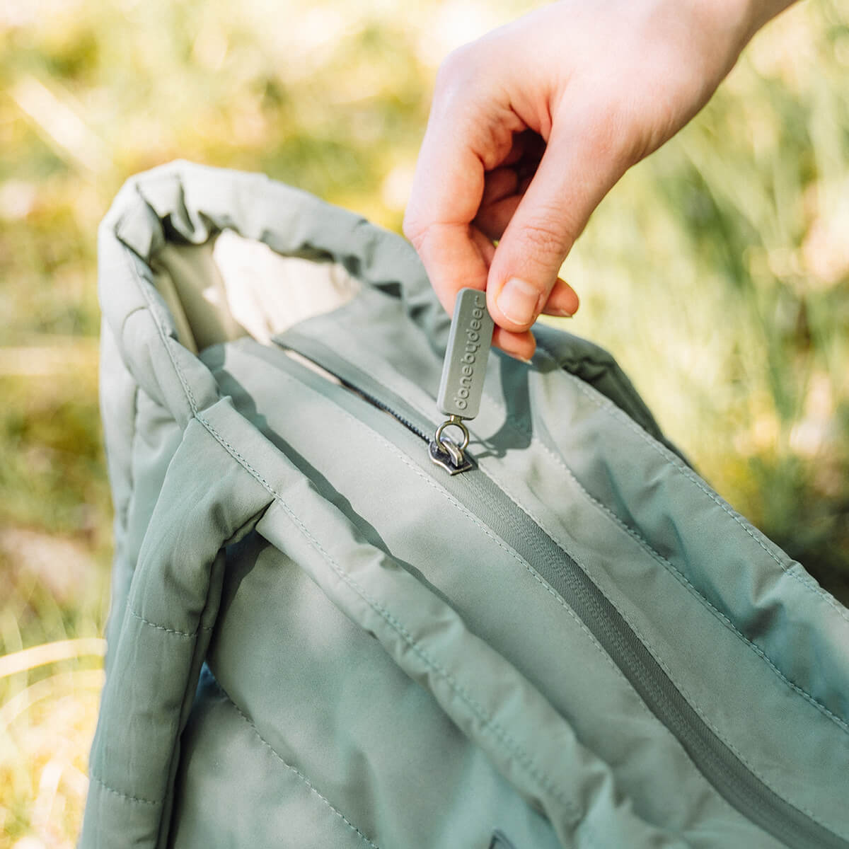 Quiltet pusle tote bag - Grøn