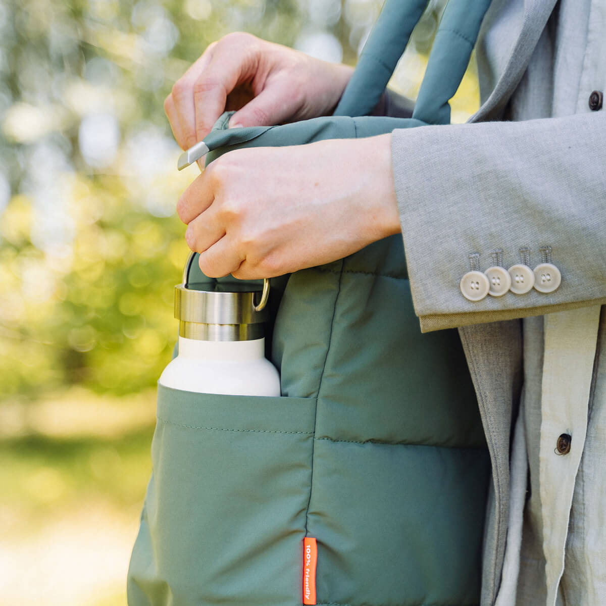 Sac à langer fourre-tout matelassé - Vert