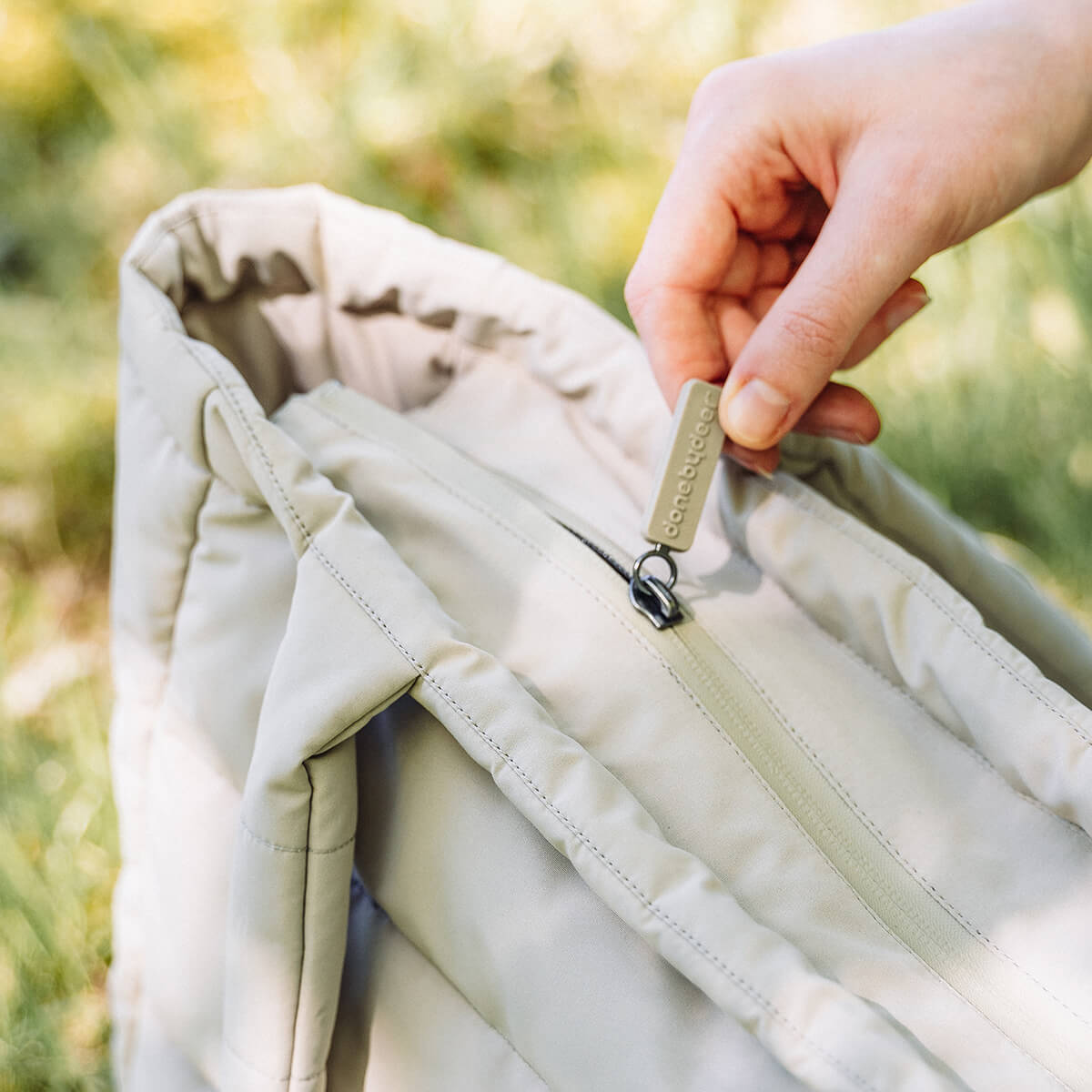 Quilted changing tote bag - Sand