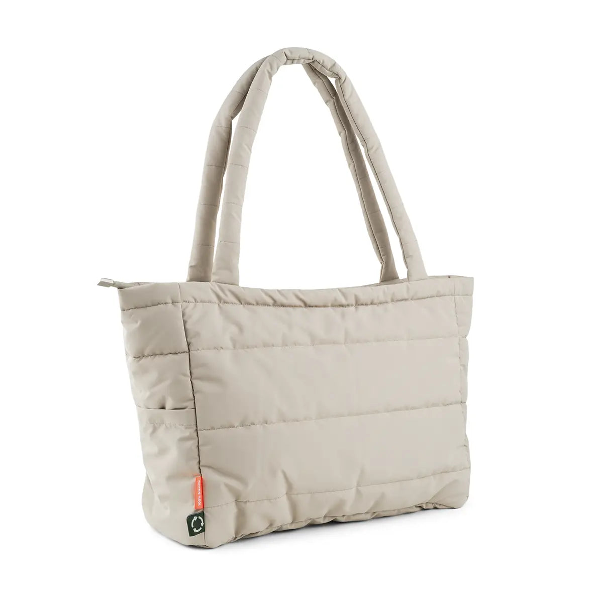 Quiltet pusle tote bag - Sand