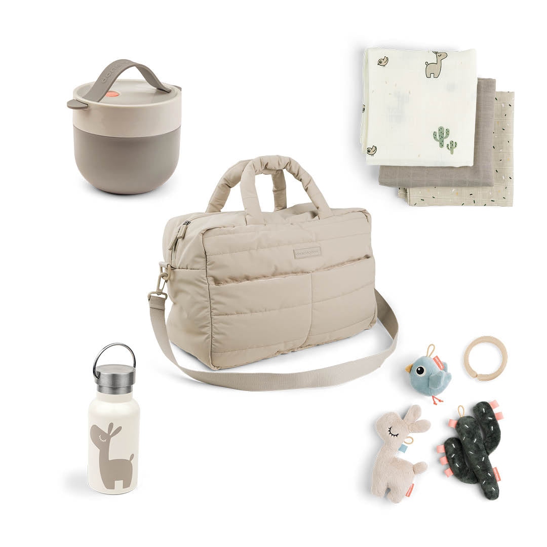 Gesteppte Wickeltasche Bundle - Sand