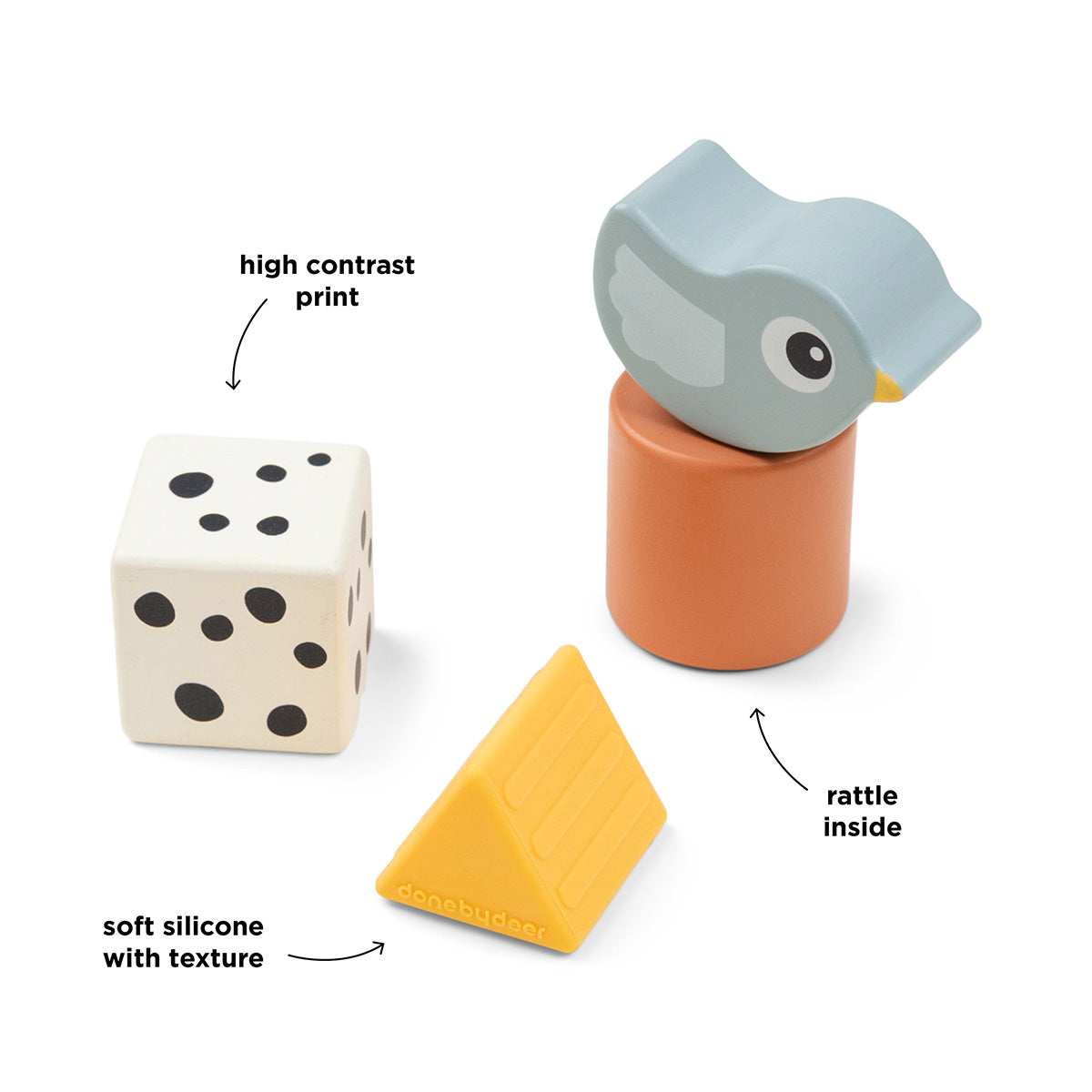 Sensory block set 4 pcs - Birdee - Colour mix