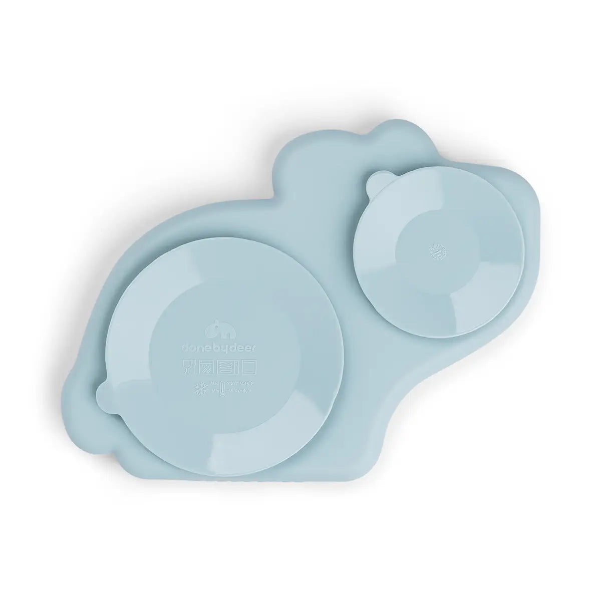 Assiette silicone avec ventouse - Dotti - Bleu