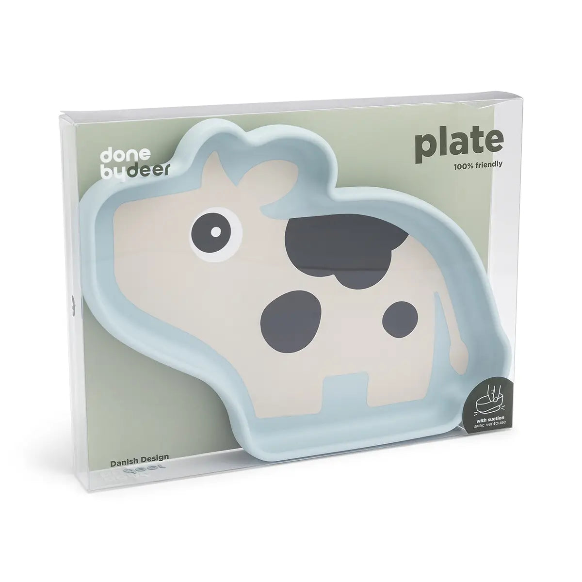 Assiette silicone avec ventouse - Dotti - Bleu