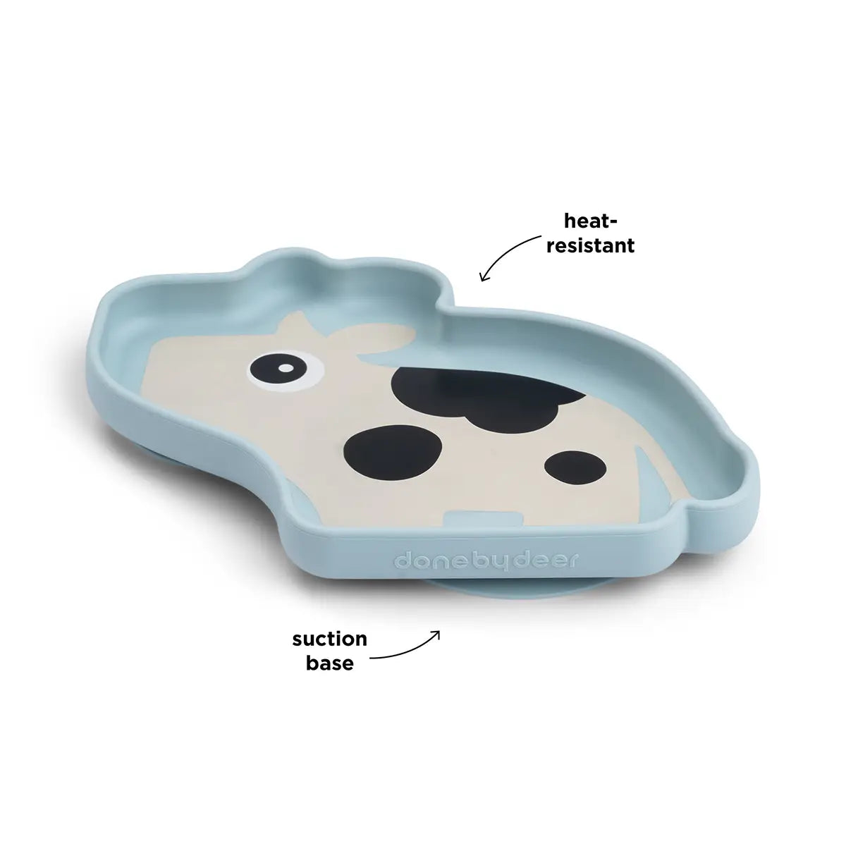 Assiette silicone avec ventouse - Dotti - Bleu