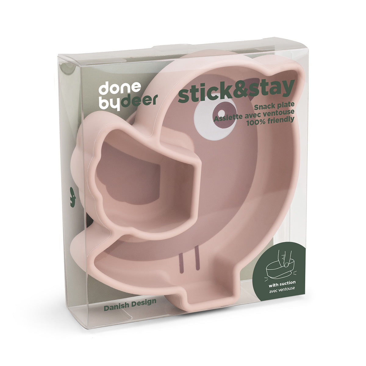 Assiette silicone avec ventouse - Birdee - Rose