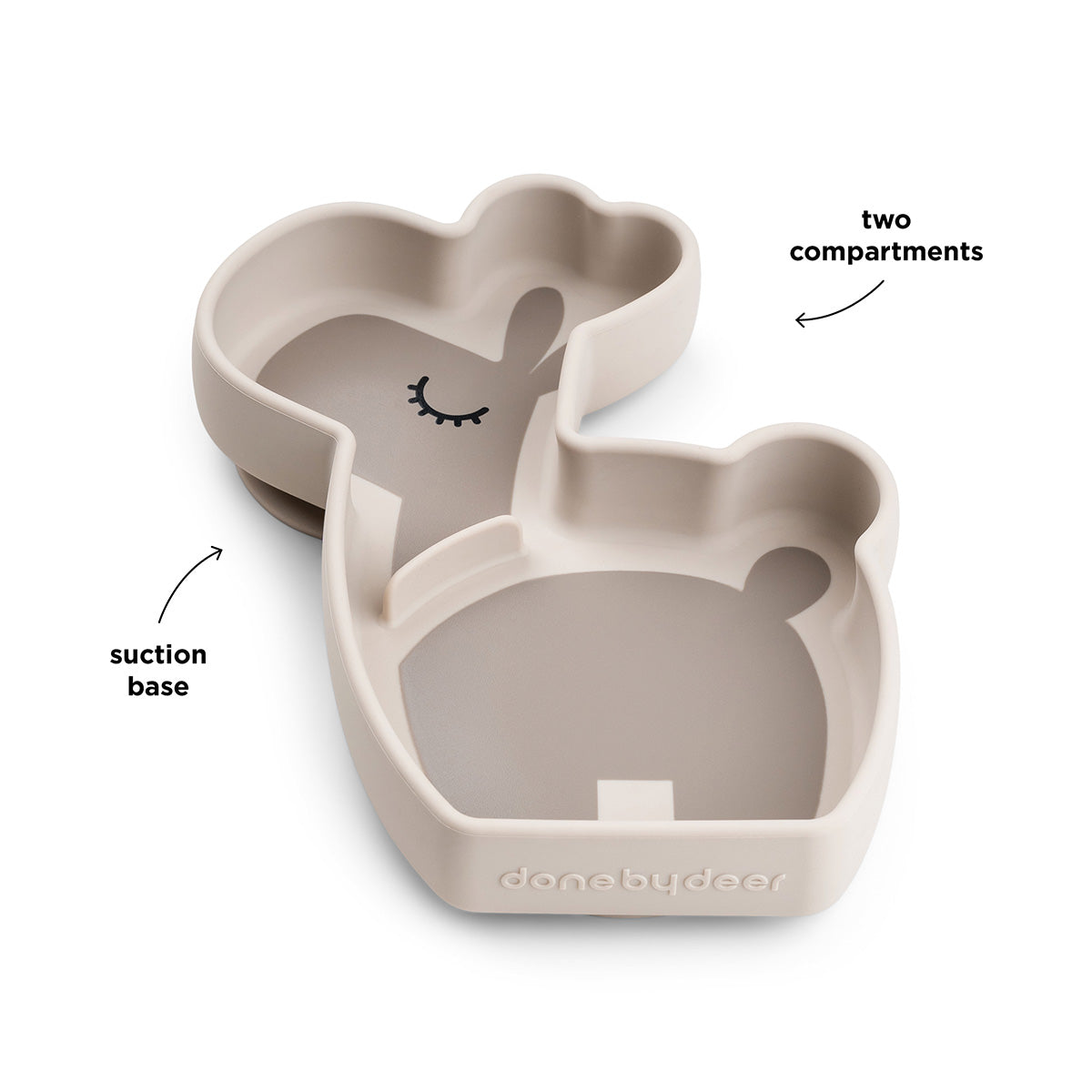 Silicone Stick&Stay snack plate - Lalee - Sand