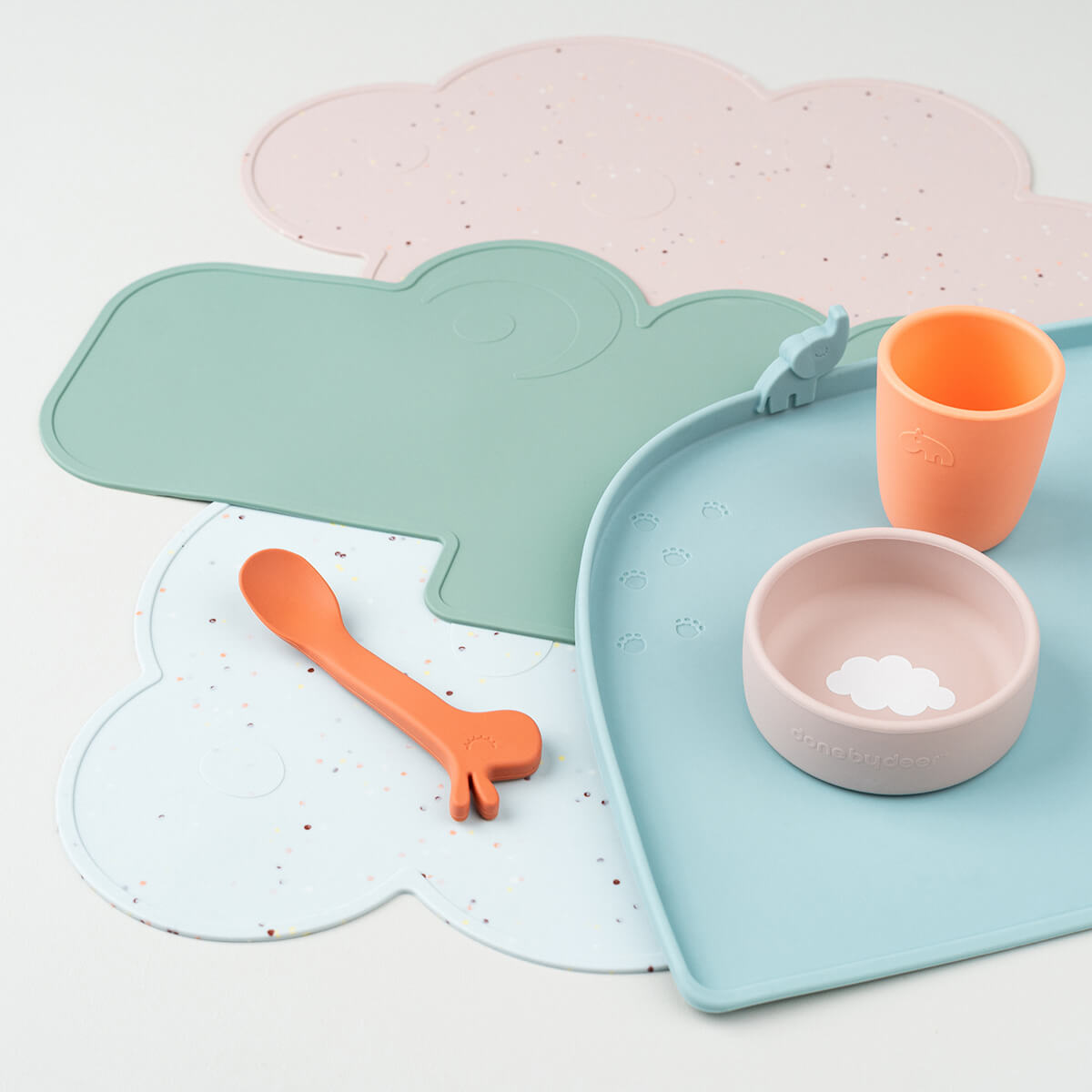 Silicone placemat - Confetti - Blue