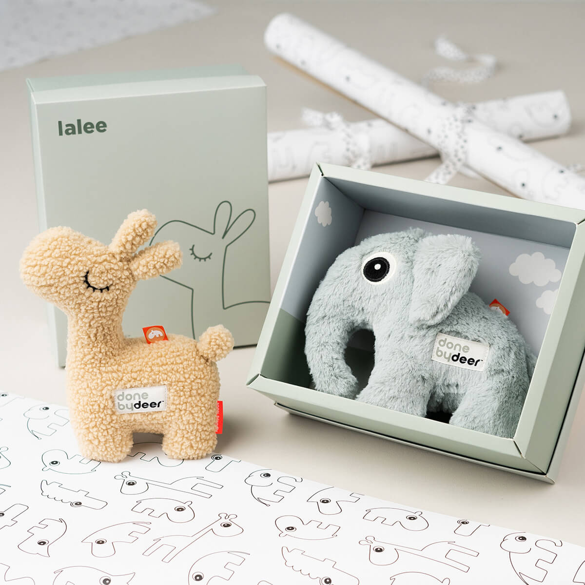 Coffret cadeau peluche - Elphee - Bleu