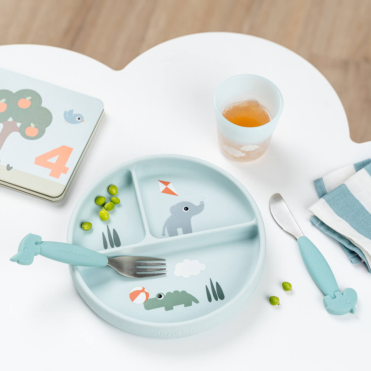 Stick&Stay compartment plate - Playground - Blue