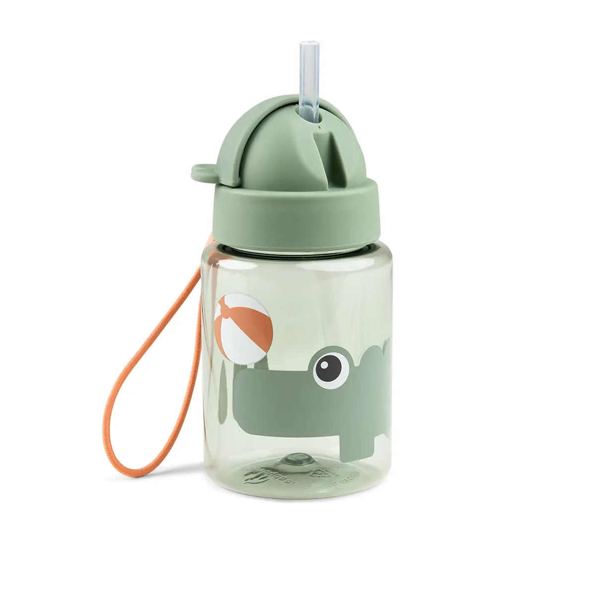 Trinkflasche mit Strohhalm - Playground - Grün