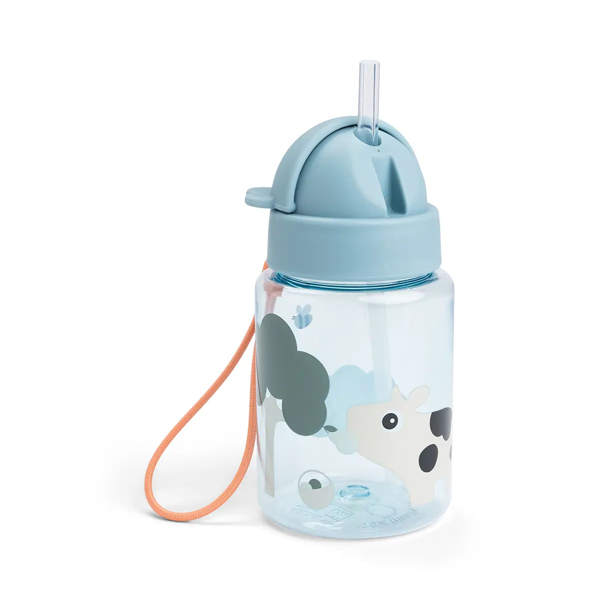 Straw bottle - Tiny farm - Blue