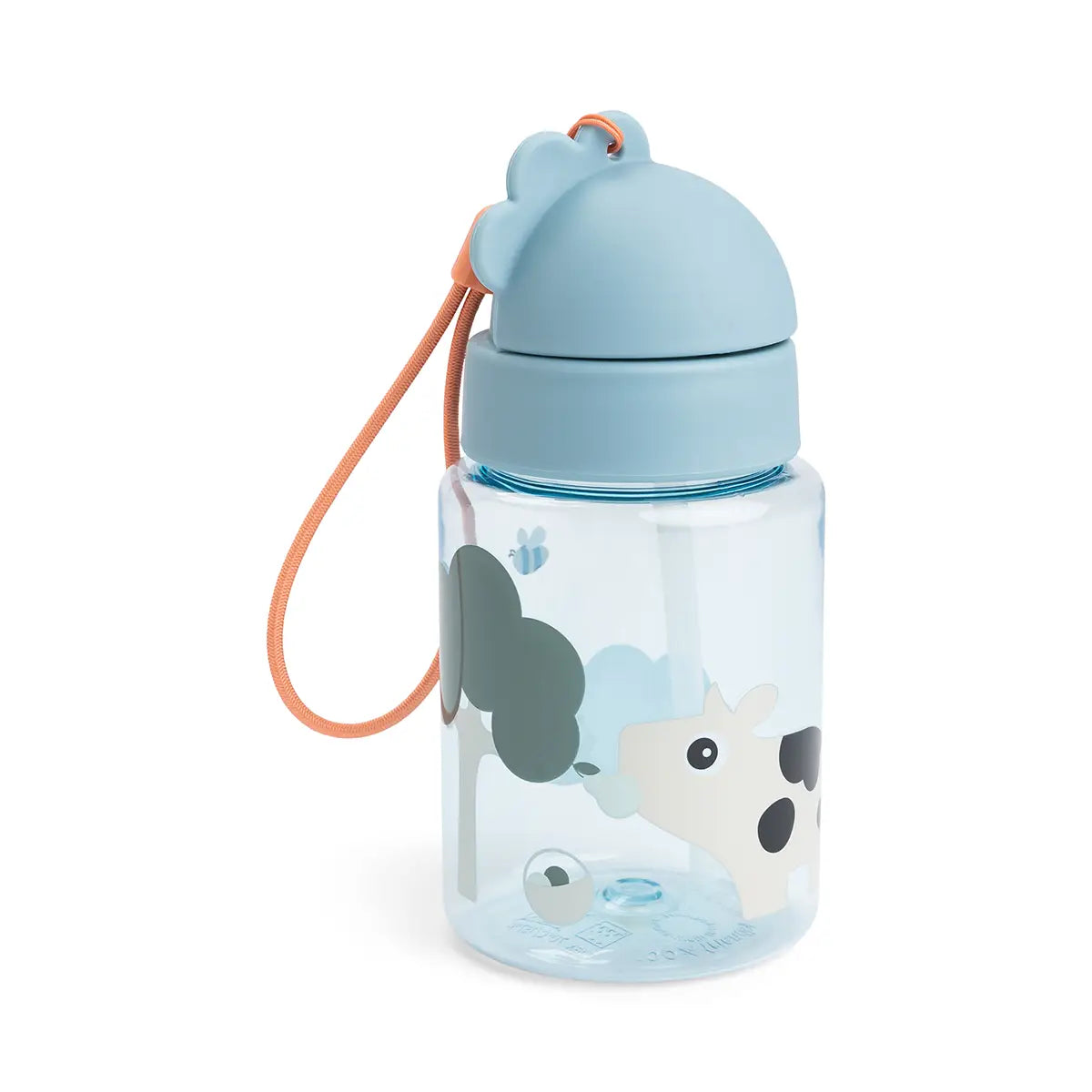 Straw bottle - Tiny farm - Blue