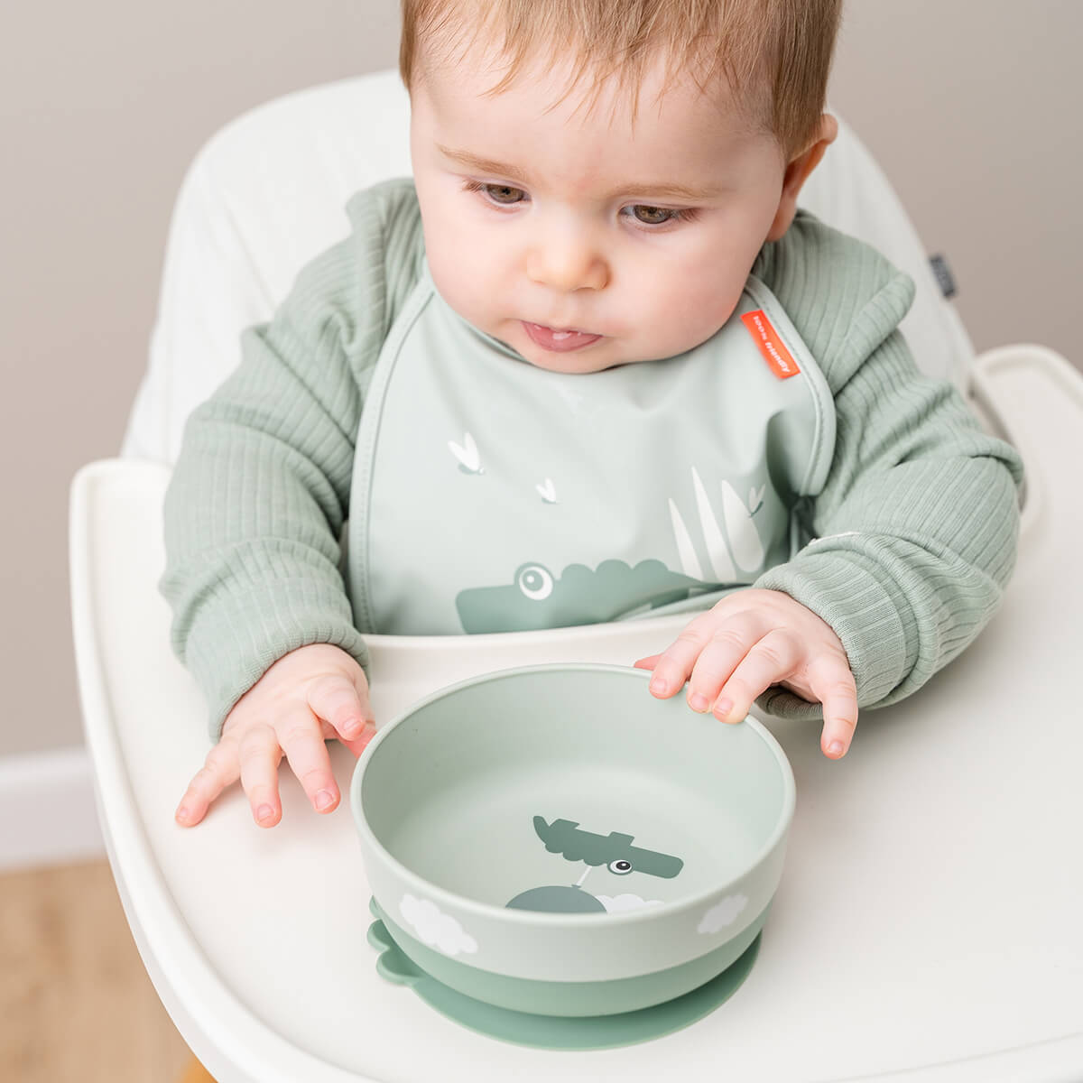 Tiny pocket bib 2-pack - Happy clouds - Powder