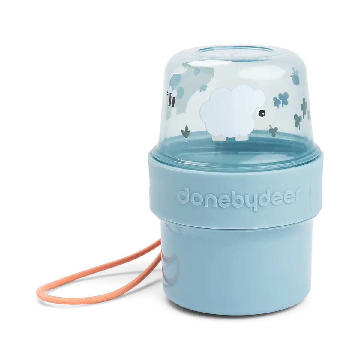 To go 2-way snack container S - Tiny farm - Blue