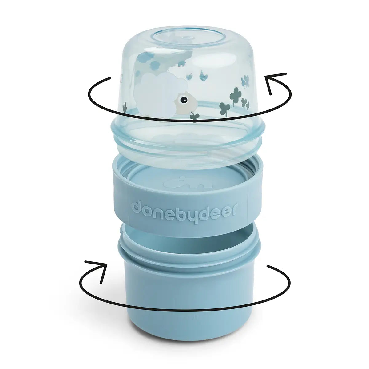 To go 2-way snack container S - Tiny farm - Blue