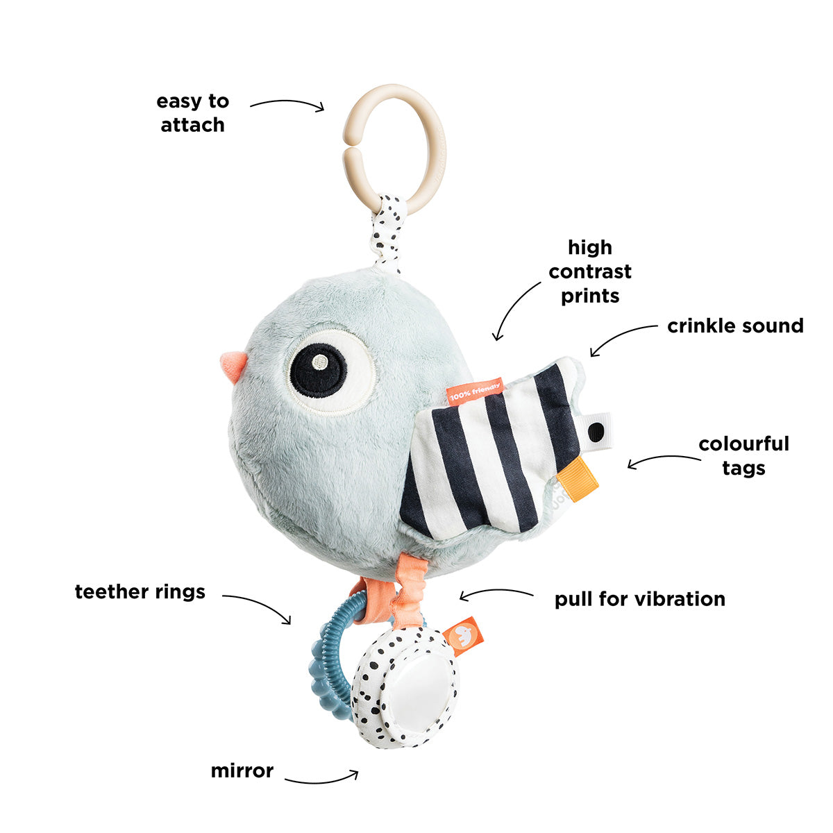 Activity sensory toy - Birdee - Blue