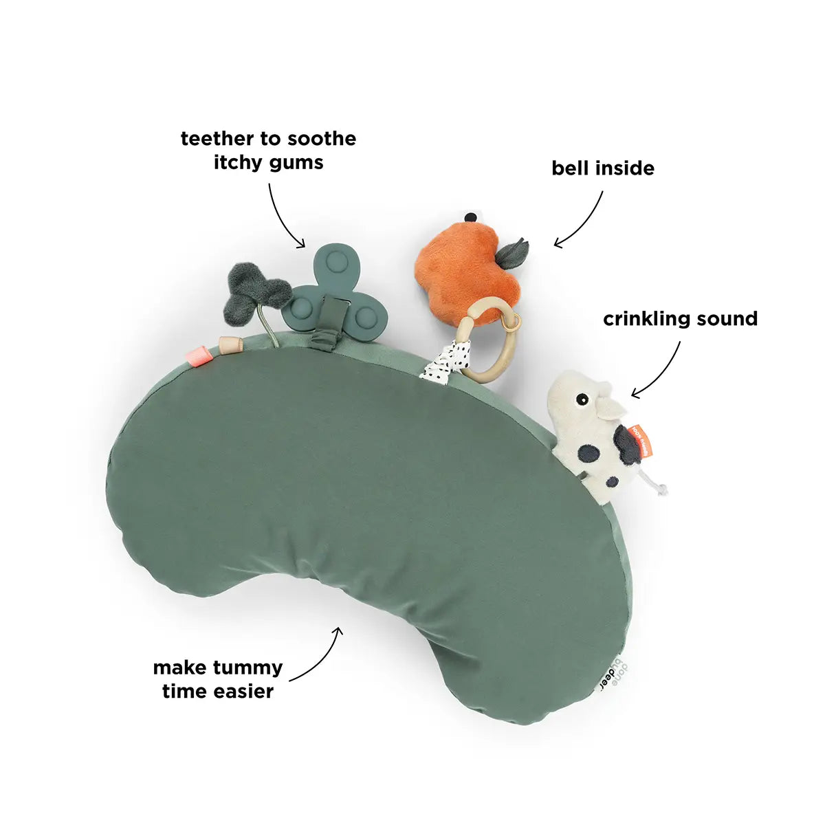 Tummy time activity pillow - Tiny farm - Green