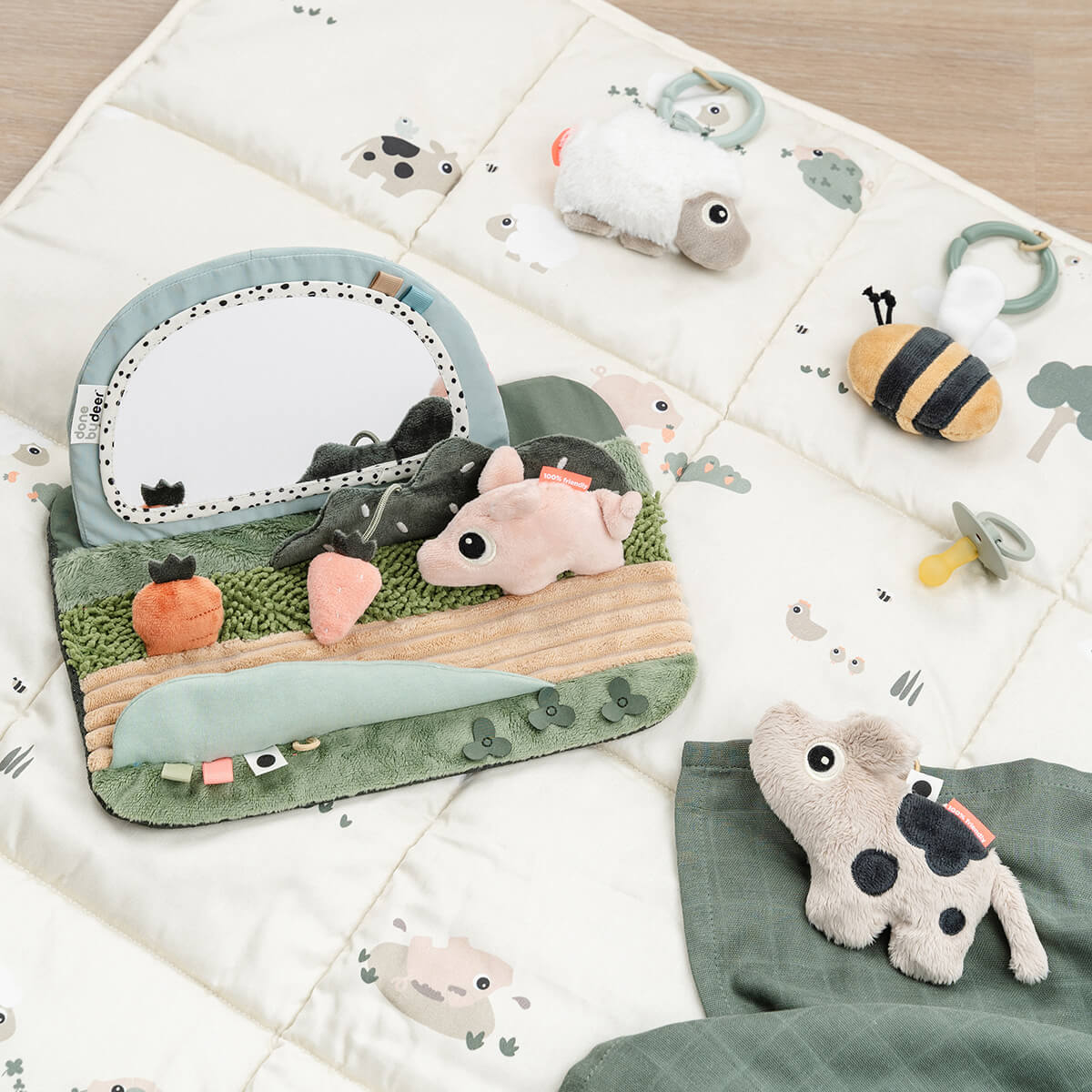 Tummy time sensory mirror - Tiny farm - Colour mix