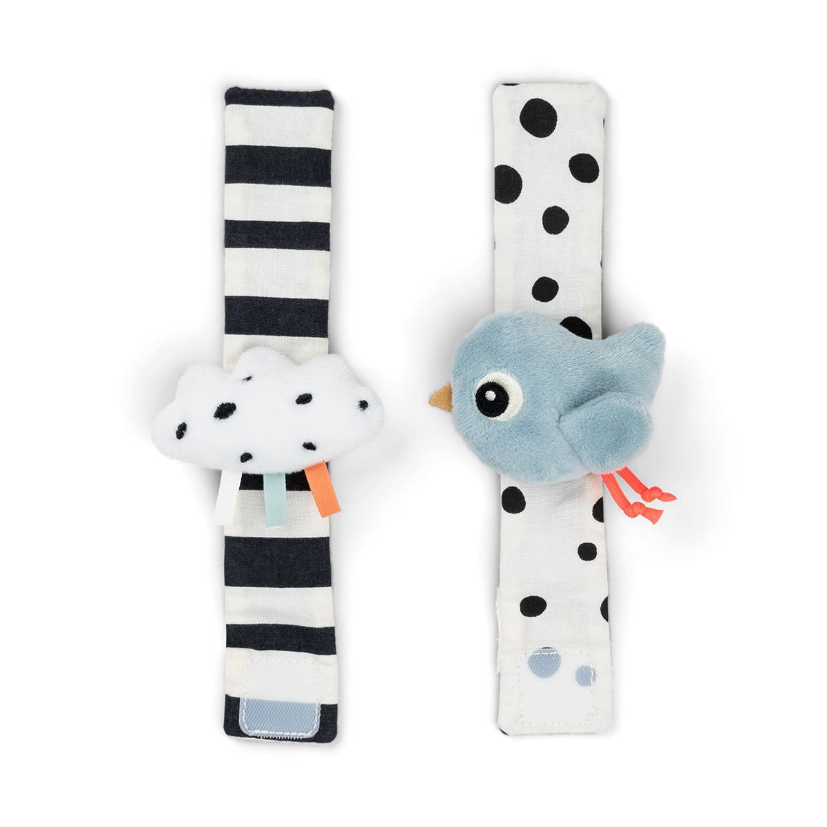 Wrist rattle set 2-pack - Happy clouds - Blue