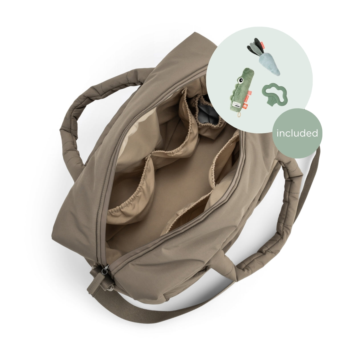 Quilted changing bag - Taupe