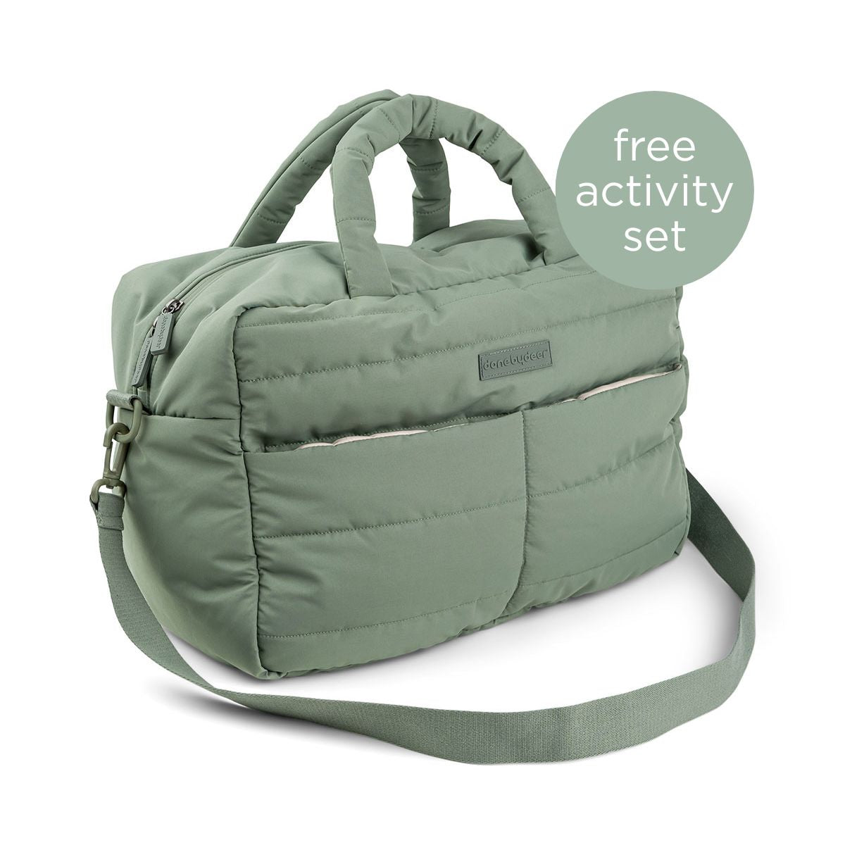 Gesteppte Wickeltasche - Grün