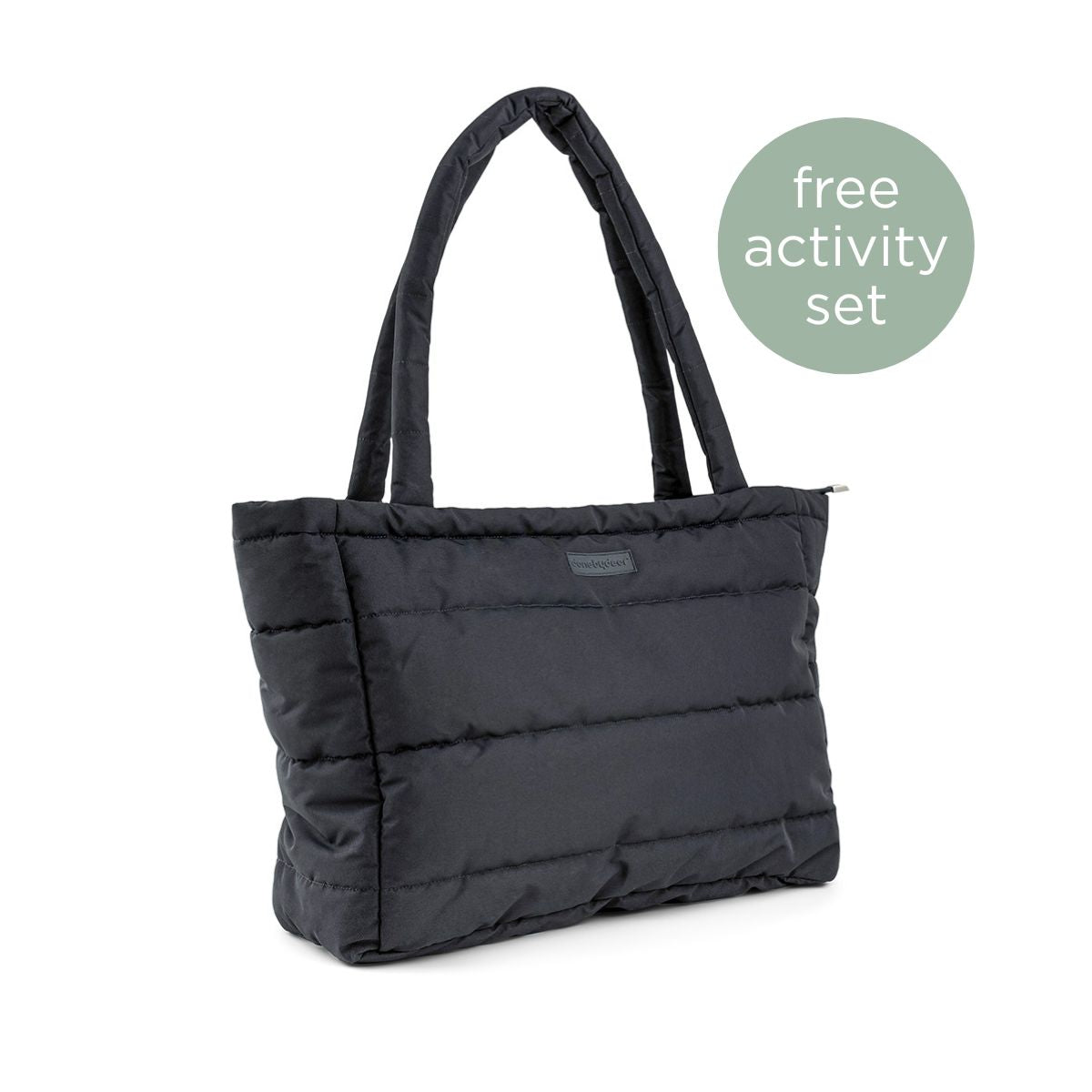 Gesteppte Wickeltasche Tote Bag - Schwarz