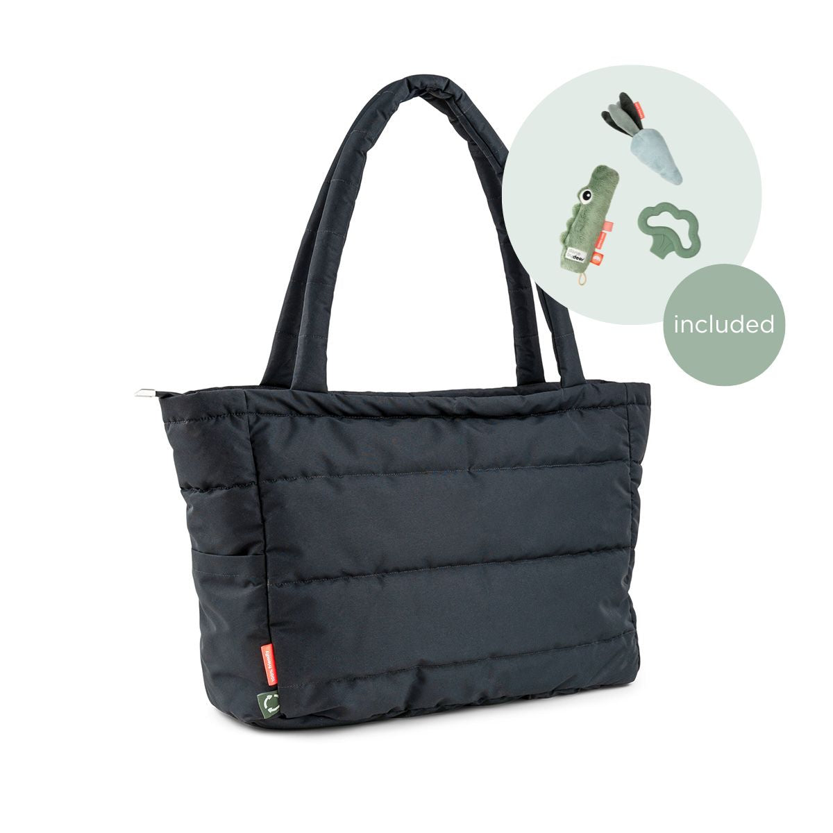 Gesteppte Wickeltasche Tote Bag - Schwarz