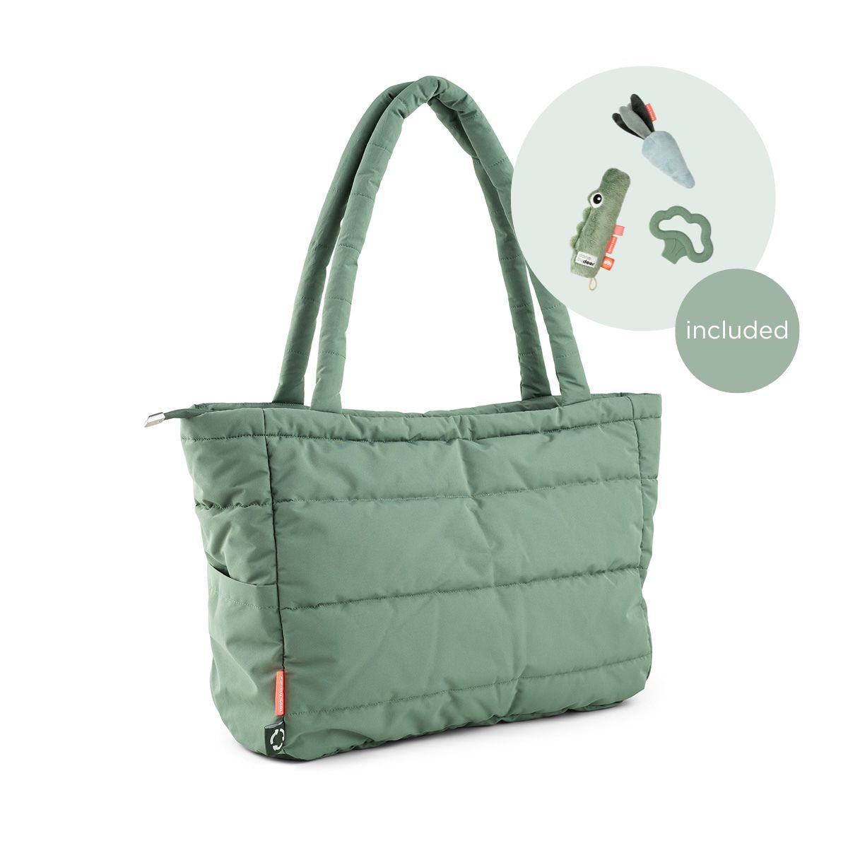 Quilted changing tote bag - Green – Shop at Done by Deer official