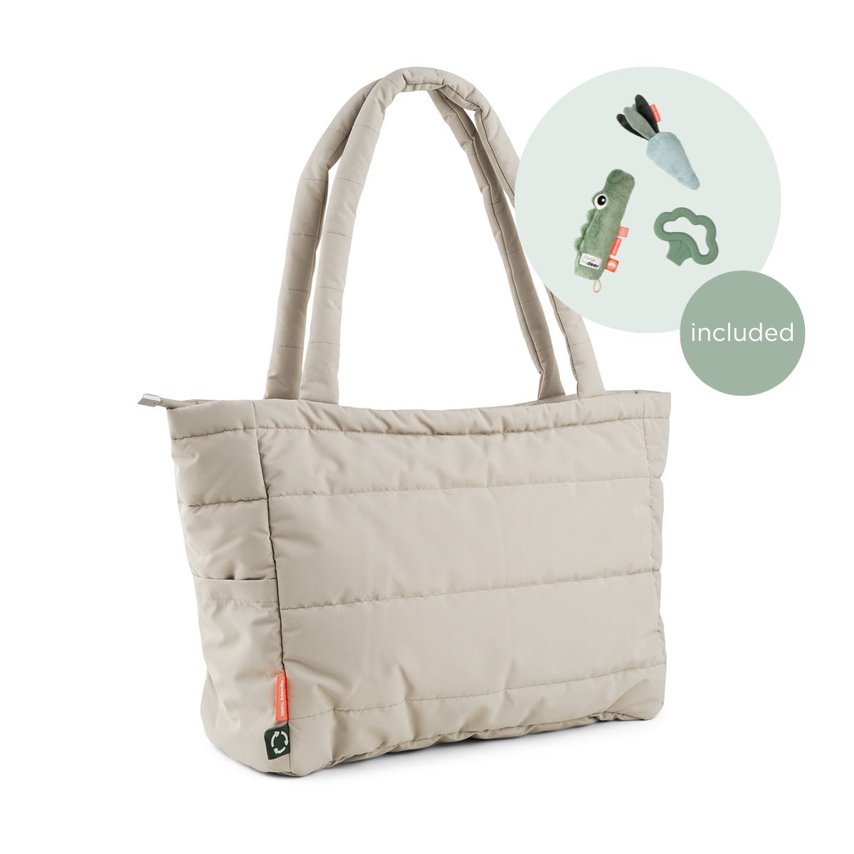 Gesteppte Wickeltasche Tote Bag - Sand