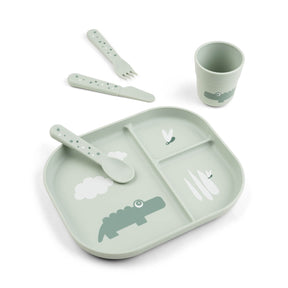 Foodie compartment plate set - Croco - Green