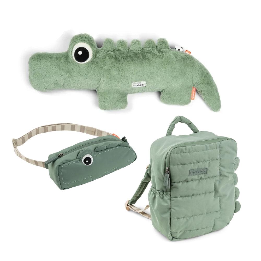 croco quiltet sæt - grøn