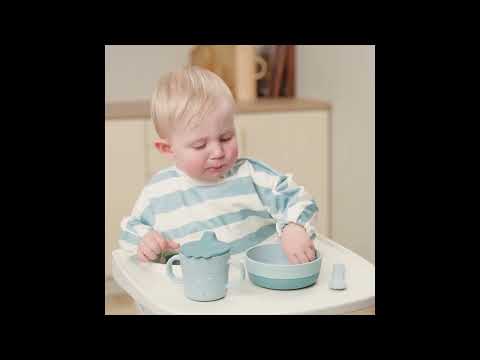 Ensemble De Couverts Pour Bébé Happy Dots Bleu - Fourchette Et Cuillère à Bords Arrondis - Sans BPA - 4