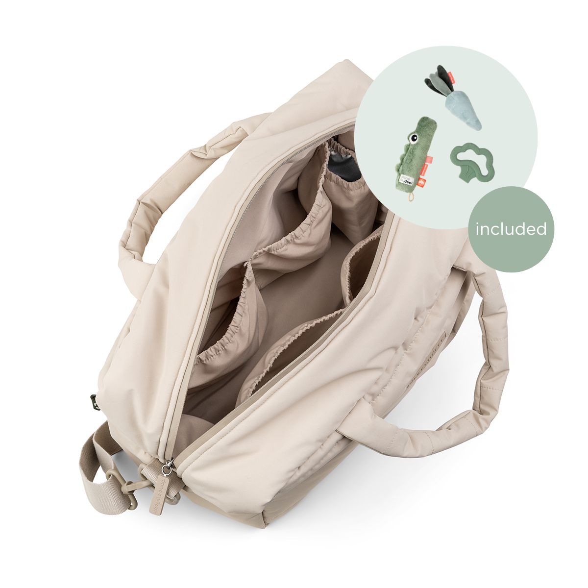 Gesteppte Wickeltasche - Sand