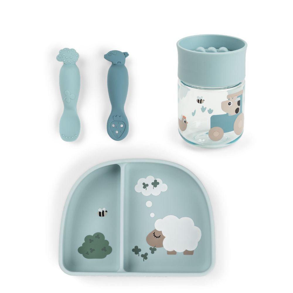 tiny farm learning cup set - blue