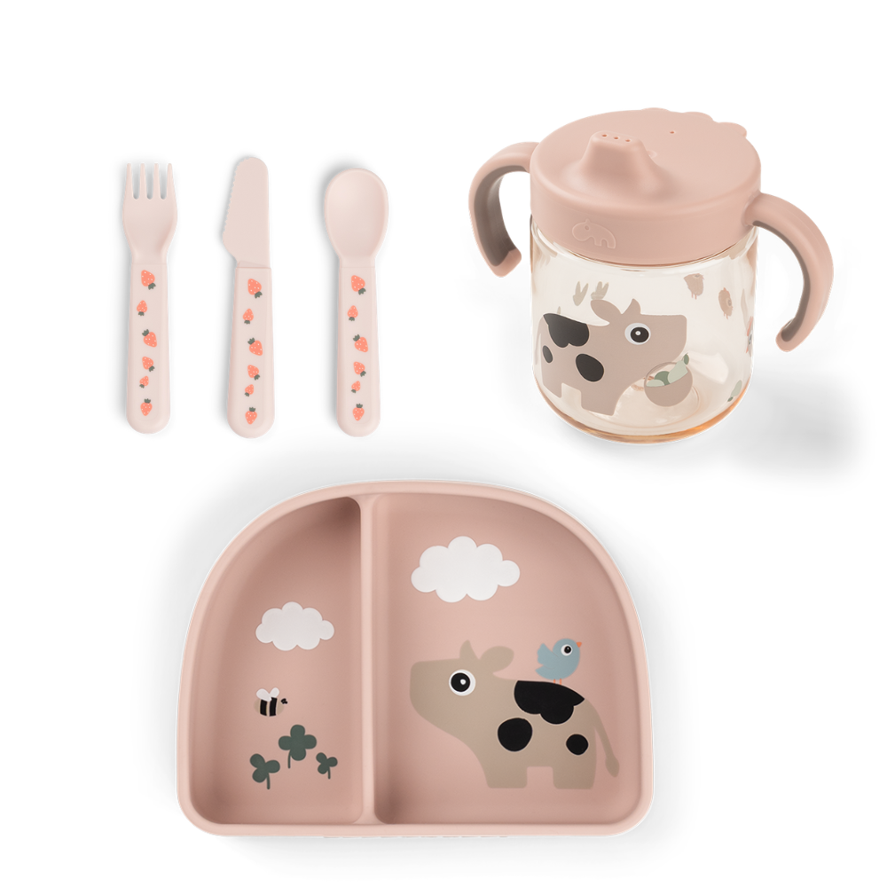 tiny farm 2-henkel lerntassen-set - rosa