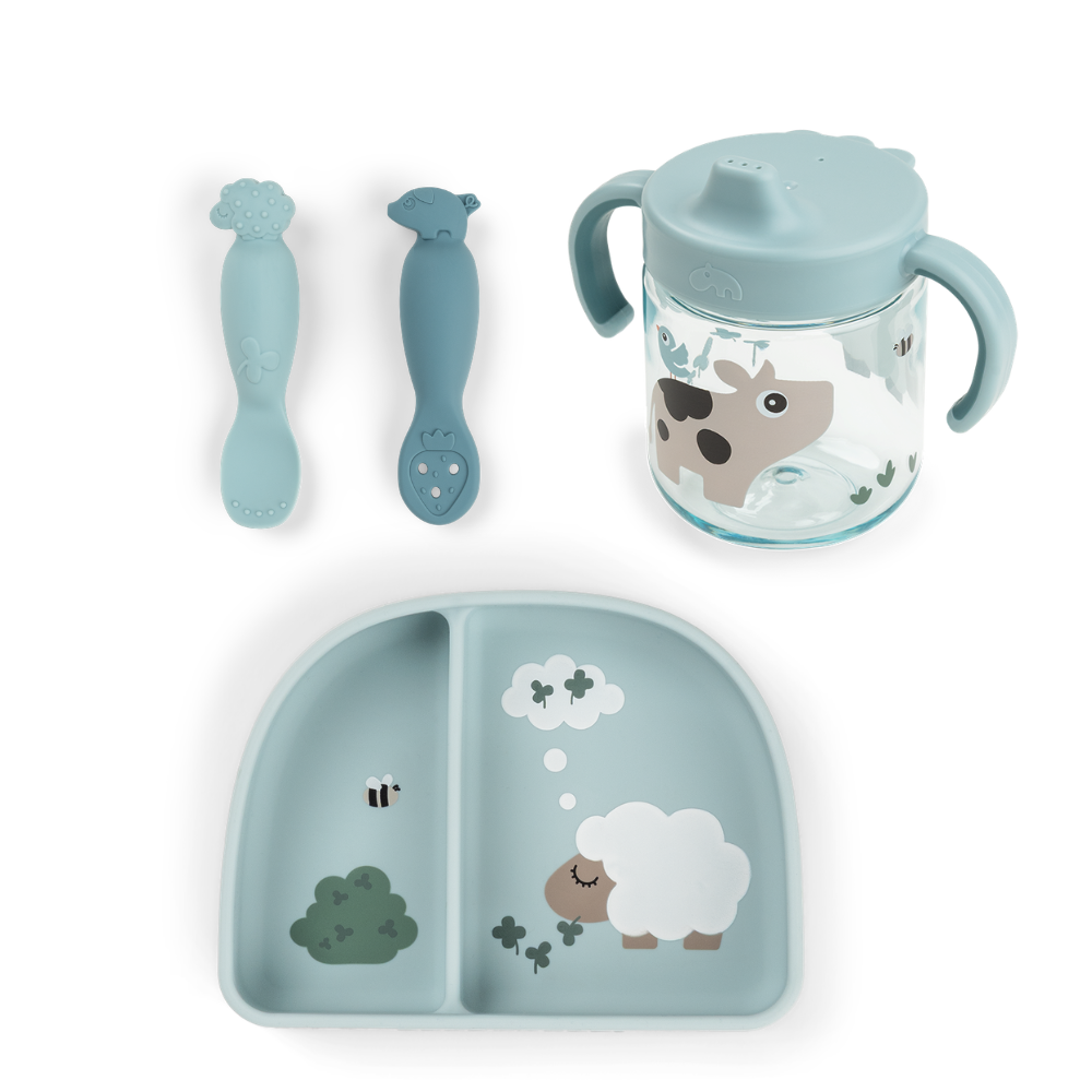 tiny farm 2-henkel lerntassen-set - blau
