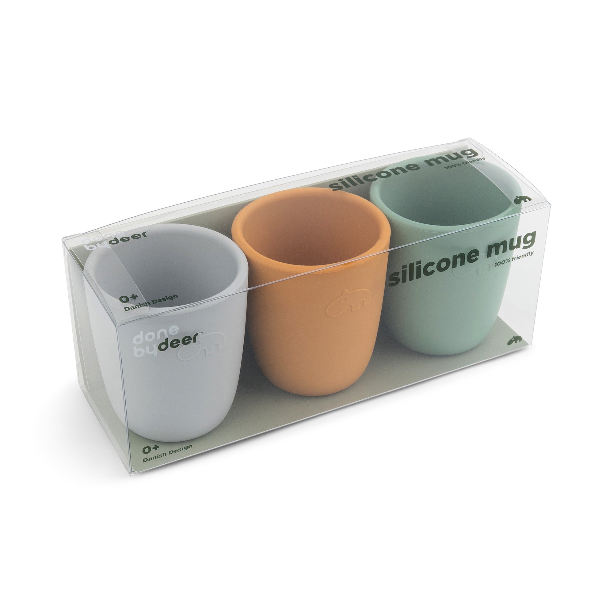 Vaso Silicona 3-pack - Verde/Mostaza/Gris