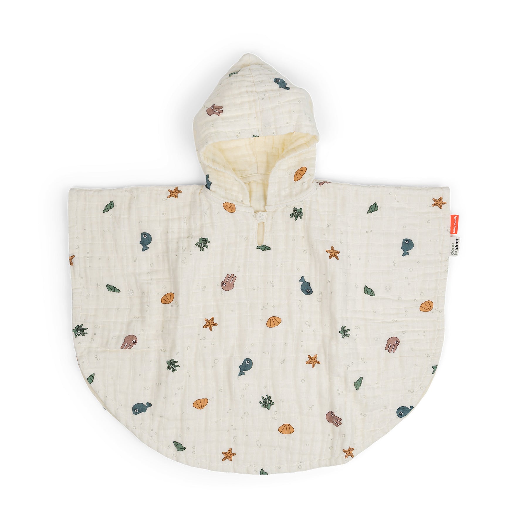 Bath poncho - Sea friends - Beige - Front