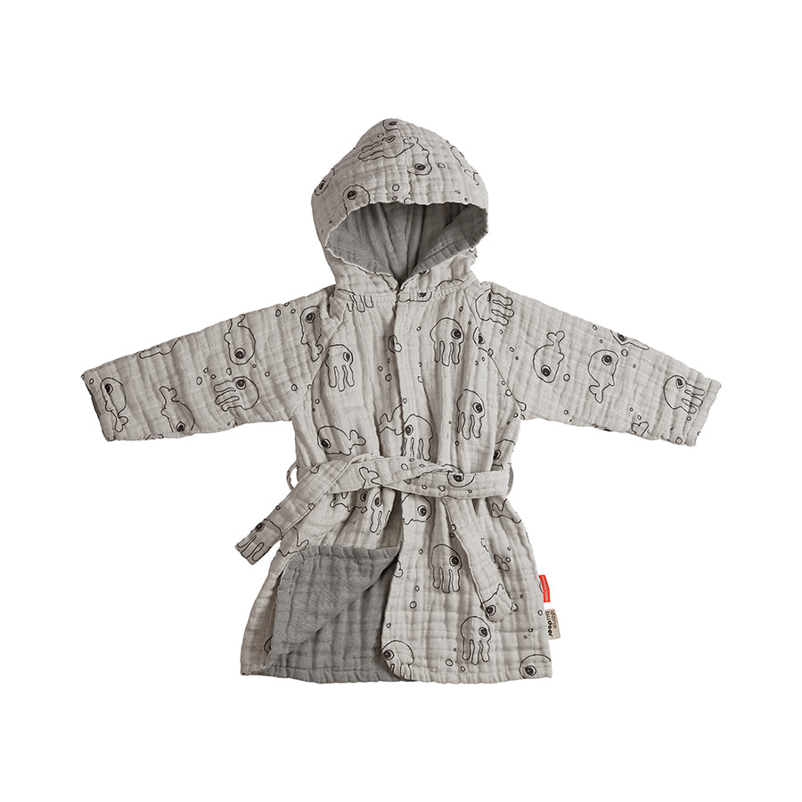 Bathrobe 3-4 years - Sea friends - Grey