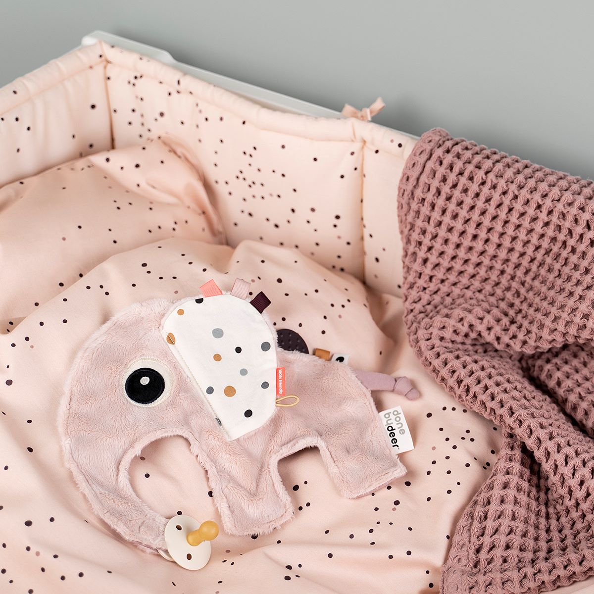 Done By Deer  Cozy Nest - Dreamy Dots White/Grey – Scandikid