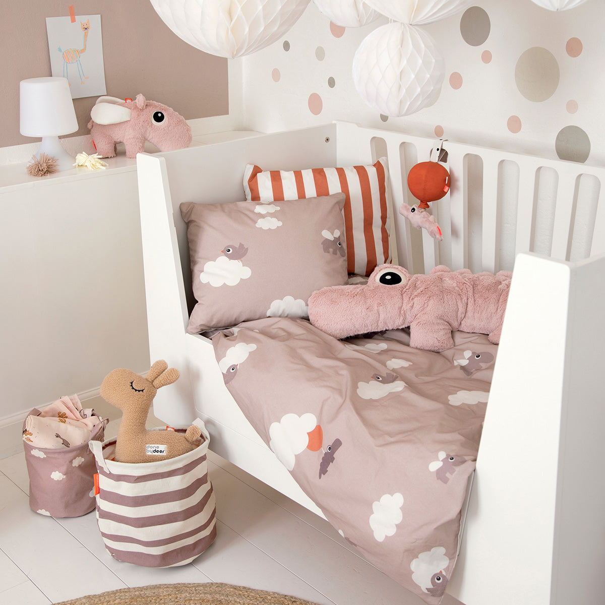 Bedlinen baby - Happy clouds - Powder