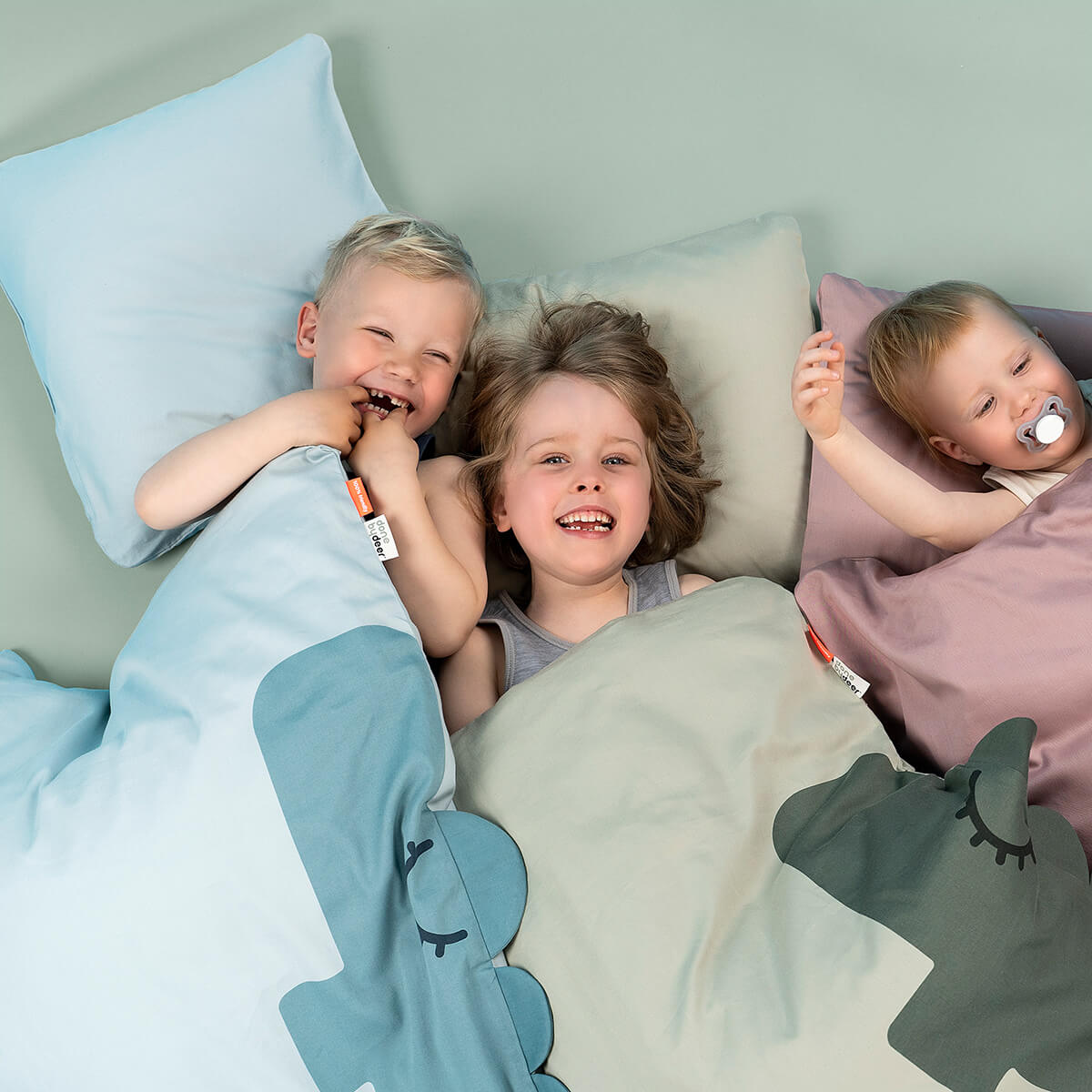 Bedlinen baby - Sleepy Croco - Powder