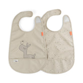 Bib with velcro 2-pack - Lalee - Sand - Front