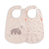 Bib with velcro 2-pack - Ozzo - Powder - Front