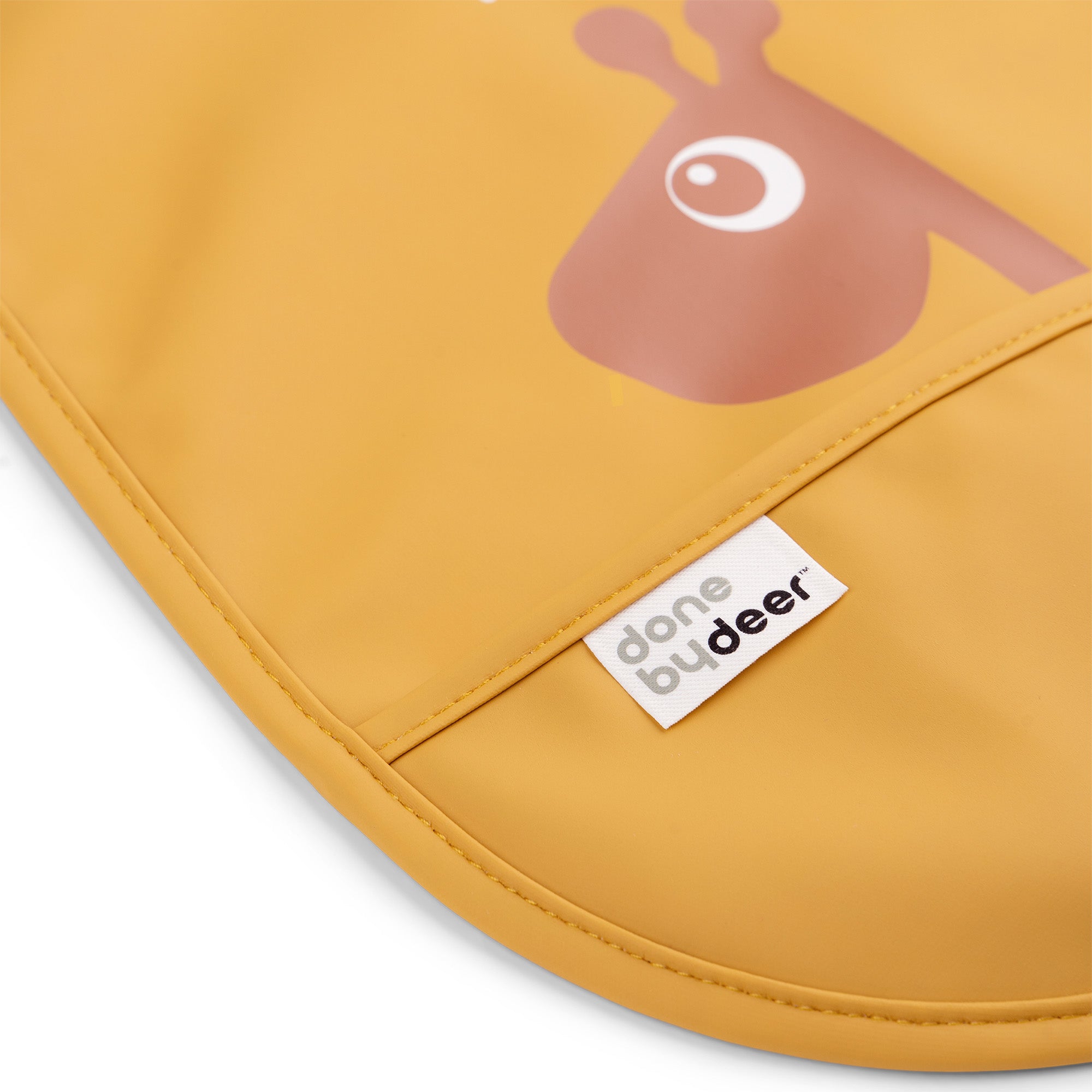 Bib with velcro 2-pack - Raffi - Mustard - Detail