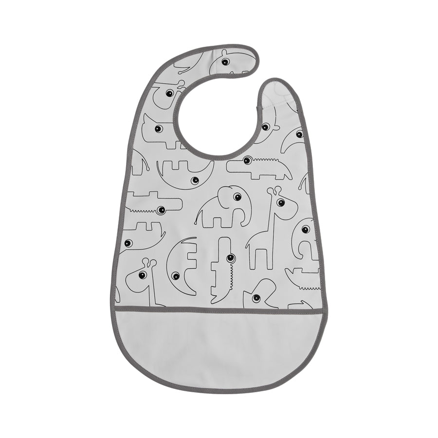 Bib with velcro - Contour - Grey