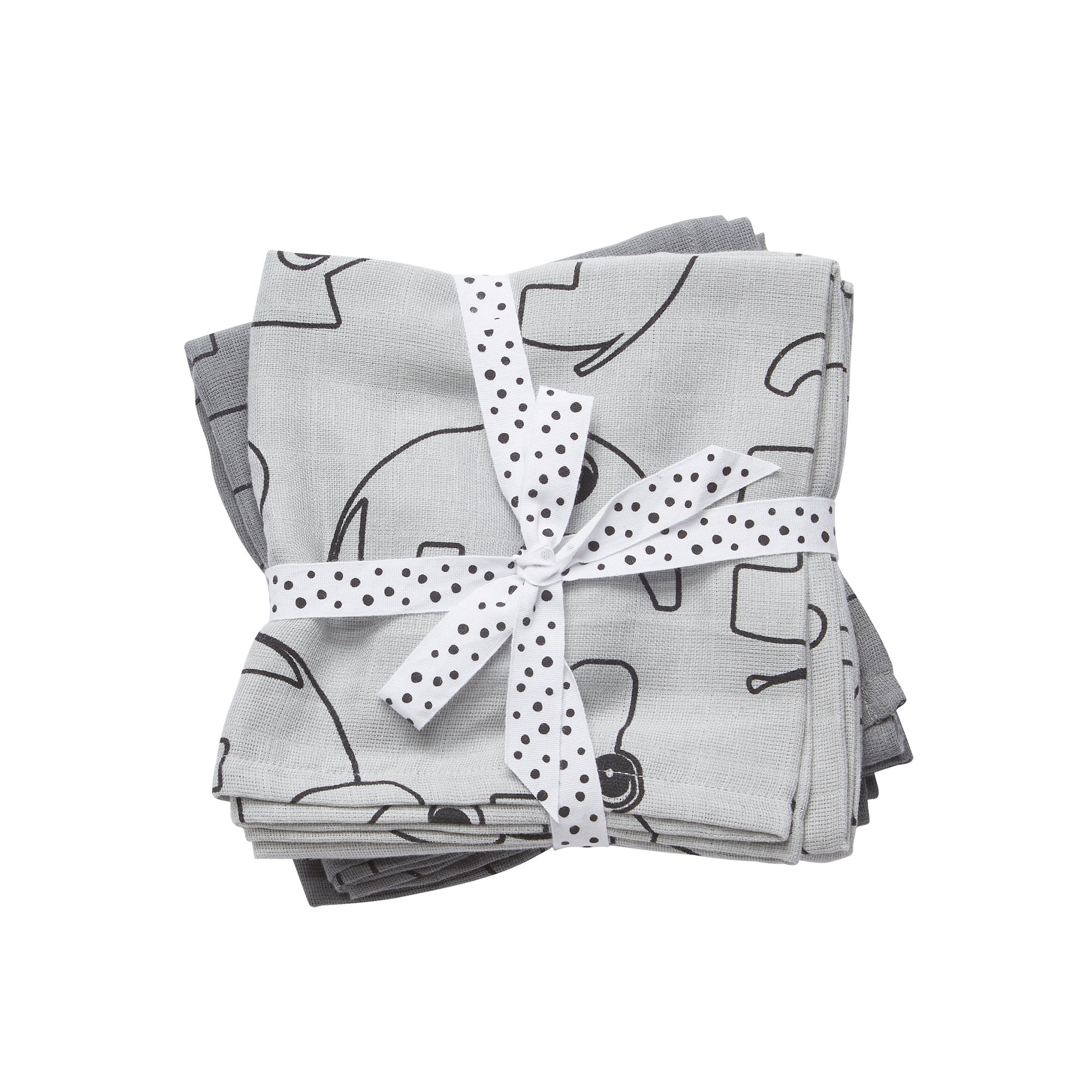 Burp cloth 2-pack - Contour - Grey - Front